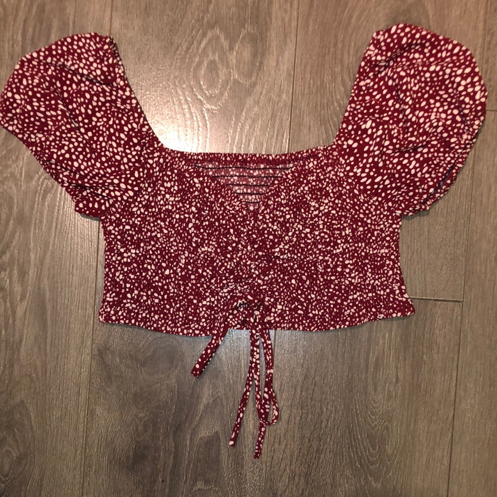 Shein polka dot crop top size large